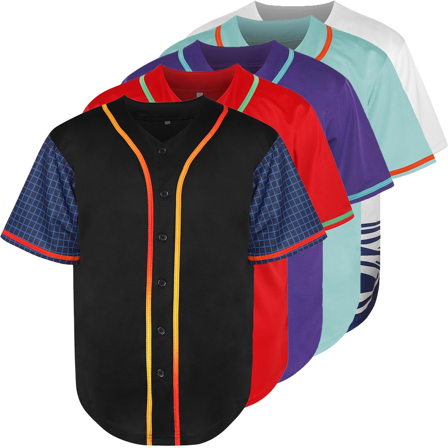 Phoneutrix Blank Plain Hip Hop Hipster Baseball Jersey Button Down Shirts Sports Uniforms Men Women Jersey