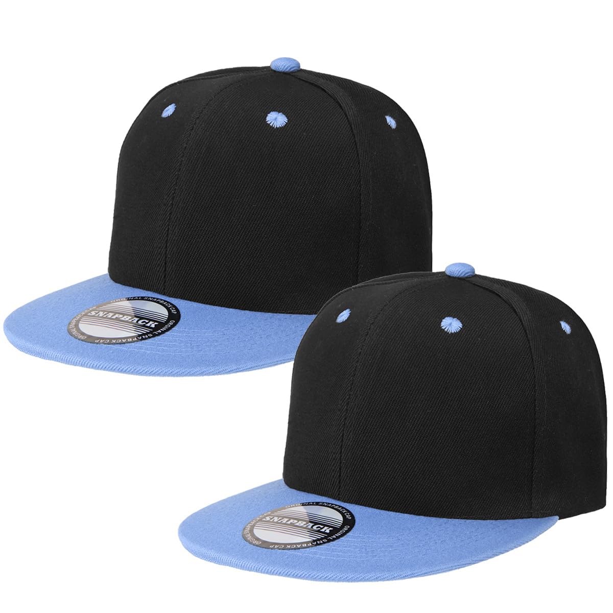 Classic Snapback Hat Cap Hip Hop Style Flat Bill Blank Solid Color Adjustable Size