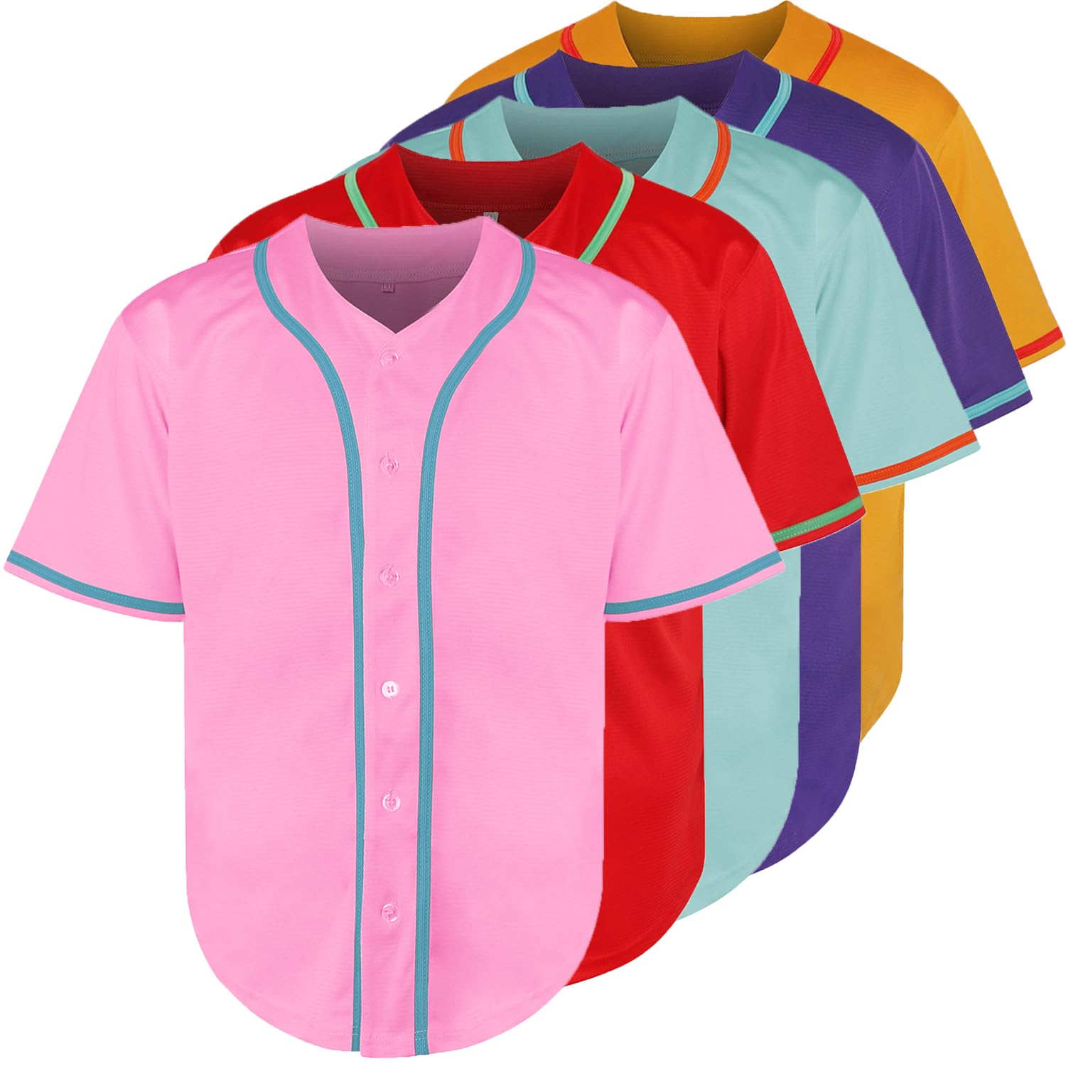 Phoneutrix Blank Plain Hip Hop Hipster Baseball Jersey Button Down Shirts Sports Uniforms Men Women Jersey