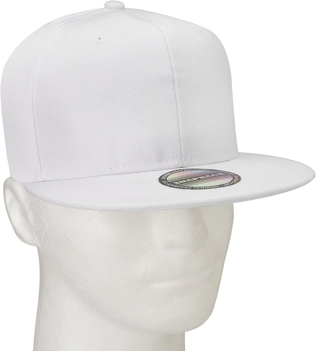 Classic Snapback Hat Cap Hip Hop Style Flat Bill Blank Solid Color Adjustable Size