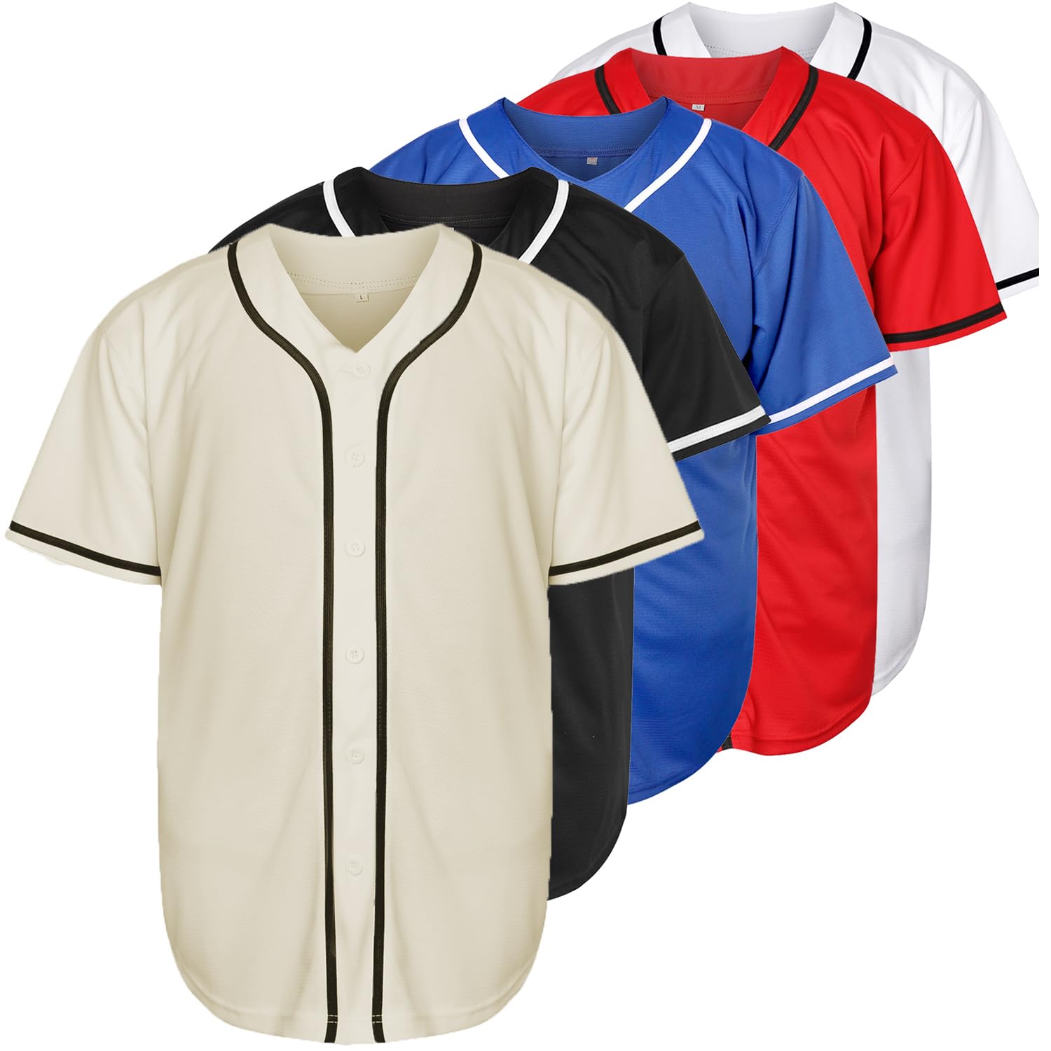 Phoneutrix Blank Plain Hip Hop Hipster Baseball Jersey Button Down Shirts Sports Uniforms Men Women Jersey