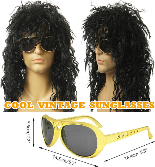 90s Hip Hop 80s Costumes Kit for Men Rapper Party Outfits Accessories