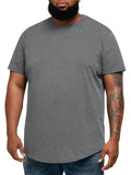Runcati Mens Big and Tall Shirts Short Sleeve Crew Neck Casual T-Shirt Hipster Hip Hop Longline Tee Shirts