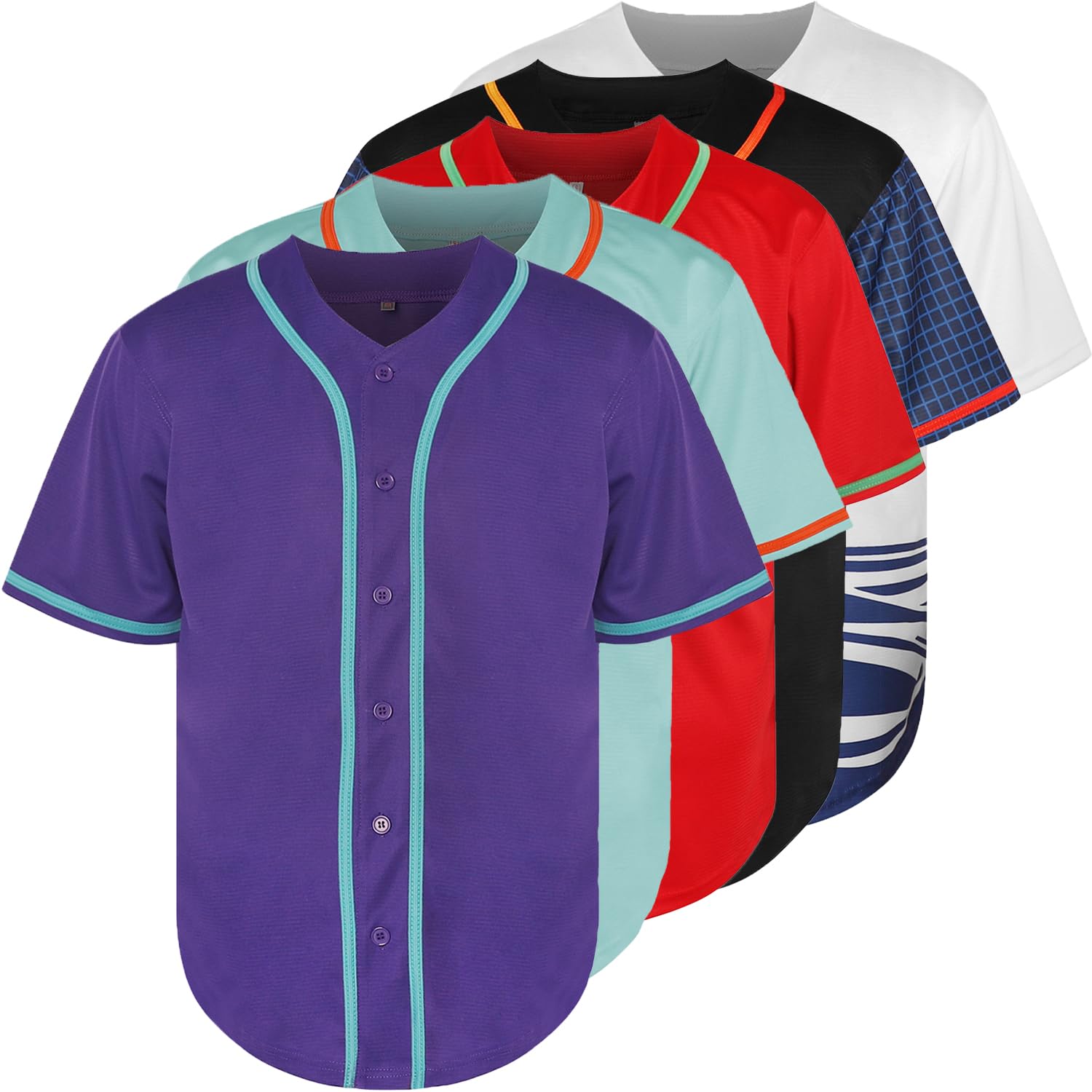 Phoneutrix Blank Plain Hip Hop Hipster Baseball Jersey Button Down Shirts Sports Uniforms Men Women Jersey