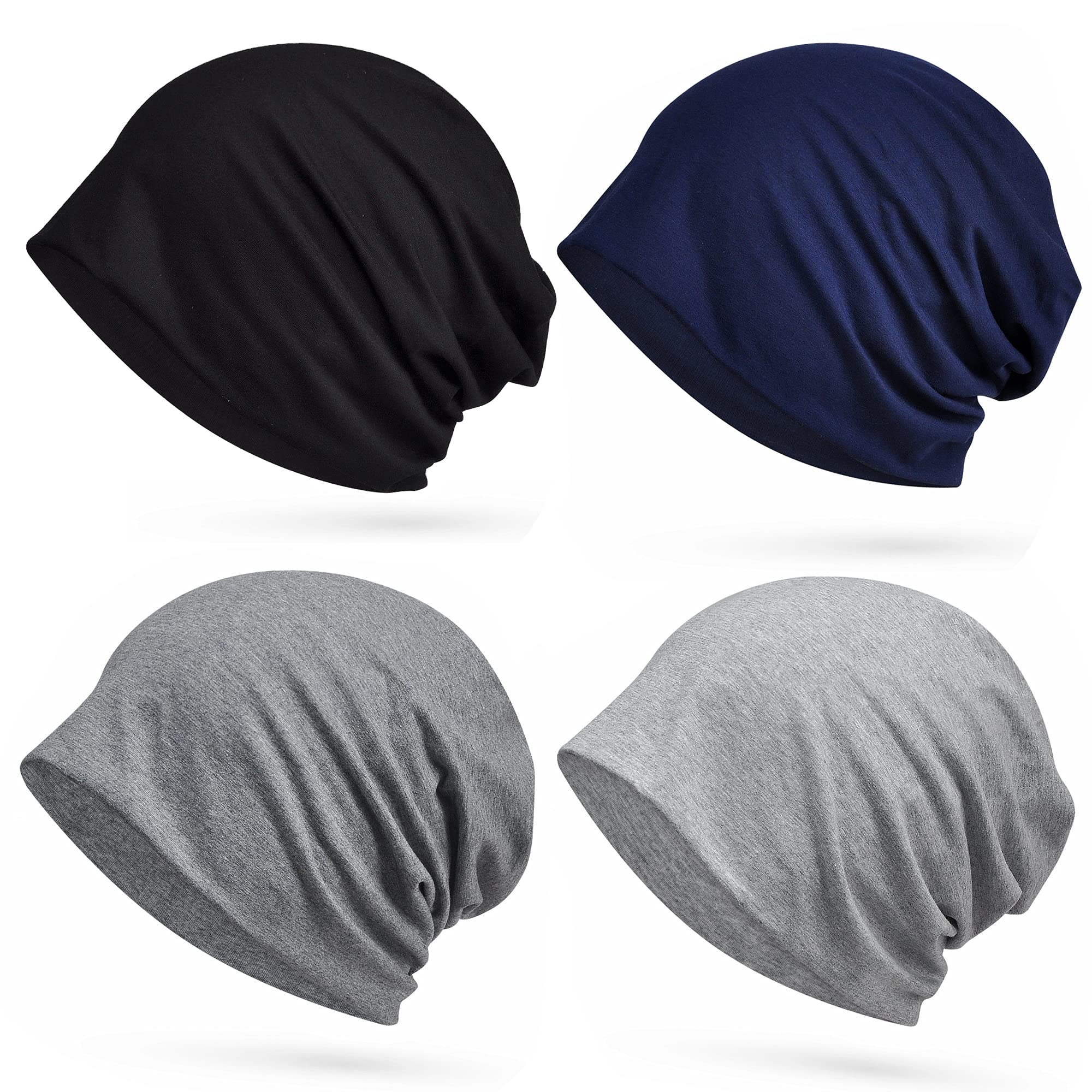 ELLEWIN Cotton Slouchy Beanie Hip-Hop Soft Lightweight Running Beanie Adult Skull Hats Cap for Men Women
