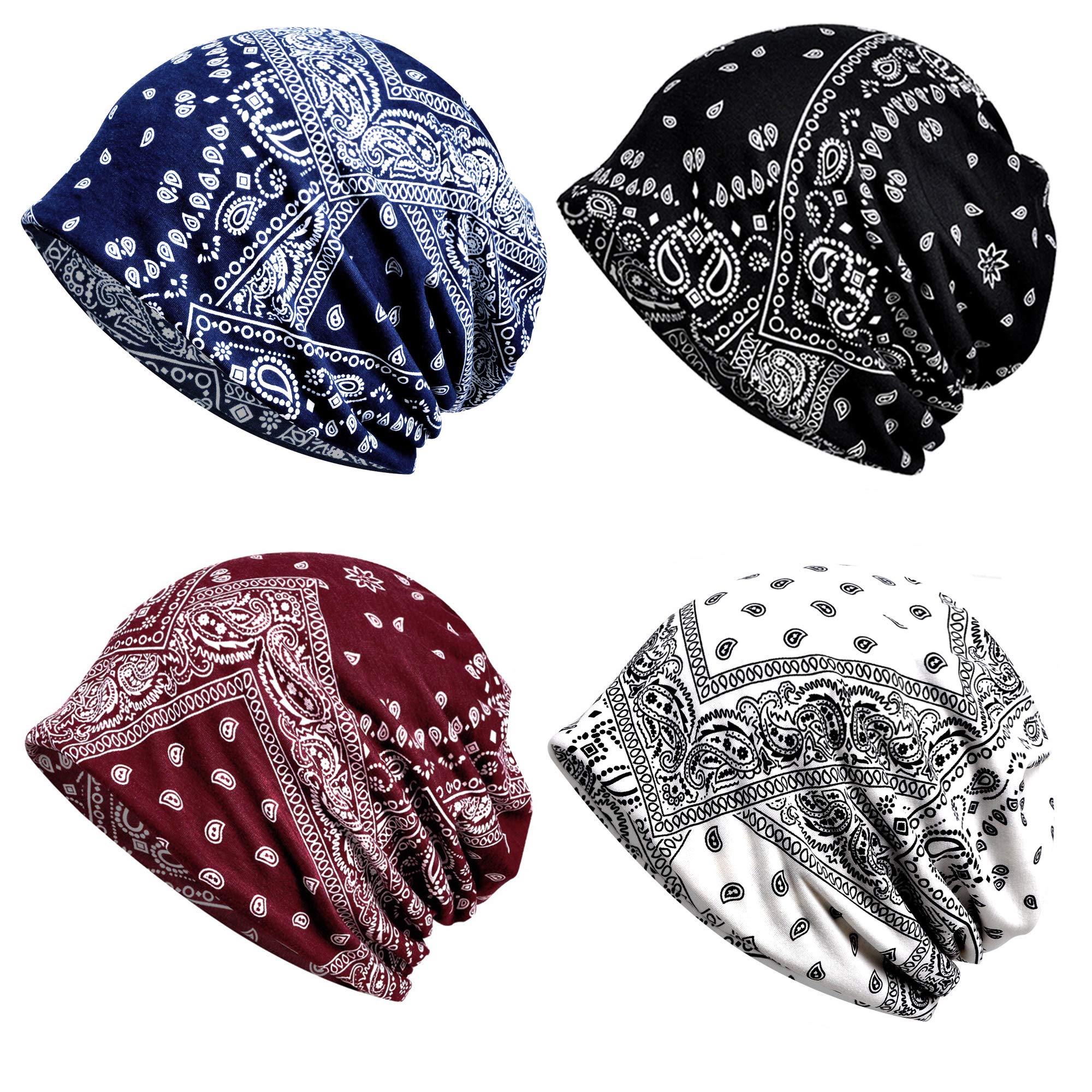 ELLEWIN Cotton Slouchy Beanie Hip-Hop Soft Lightweight Running Beanie Adult Skull Hats Cap for Men Women