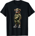 Camo Hip Hop Teddy Bear Cool Rapper Streetwear Graphic T-Shirt